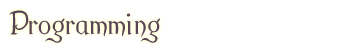 Programming